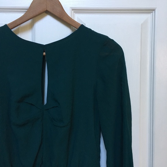 Dress the Population Mara Long Sleeve Dress Emerald Green Open Back - Picture 5 of 6